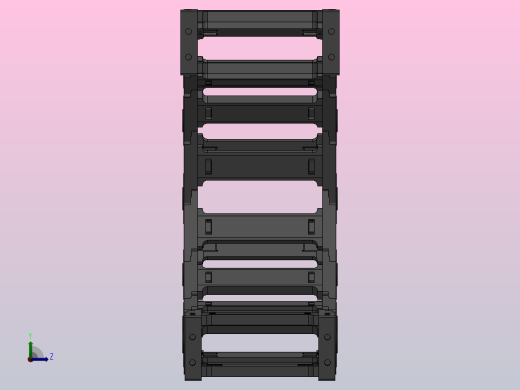 弯曲半径150内高45两侧打开型桥式拖链_DMD45BD-30-125-150R-30左视缩略图