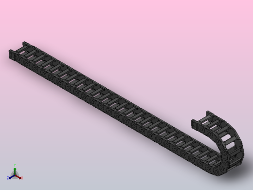 弯曲半径150内高45两侧打开型桥式拖链_DMD45BD-30-125-150R-30正等轴测缩略图