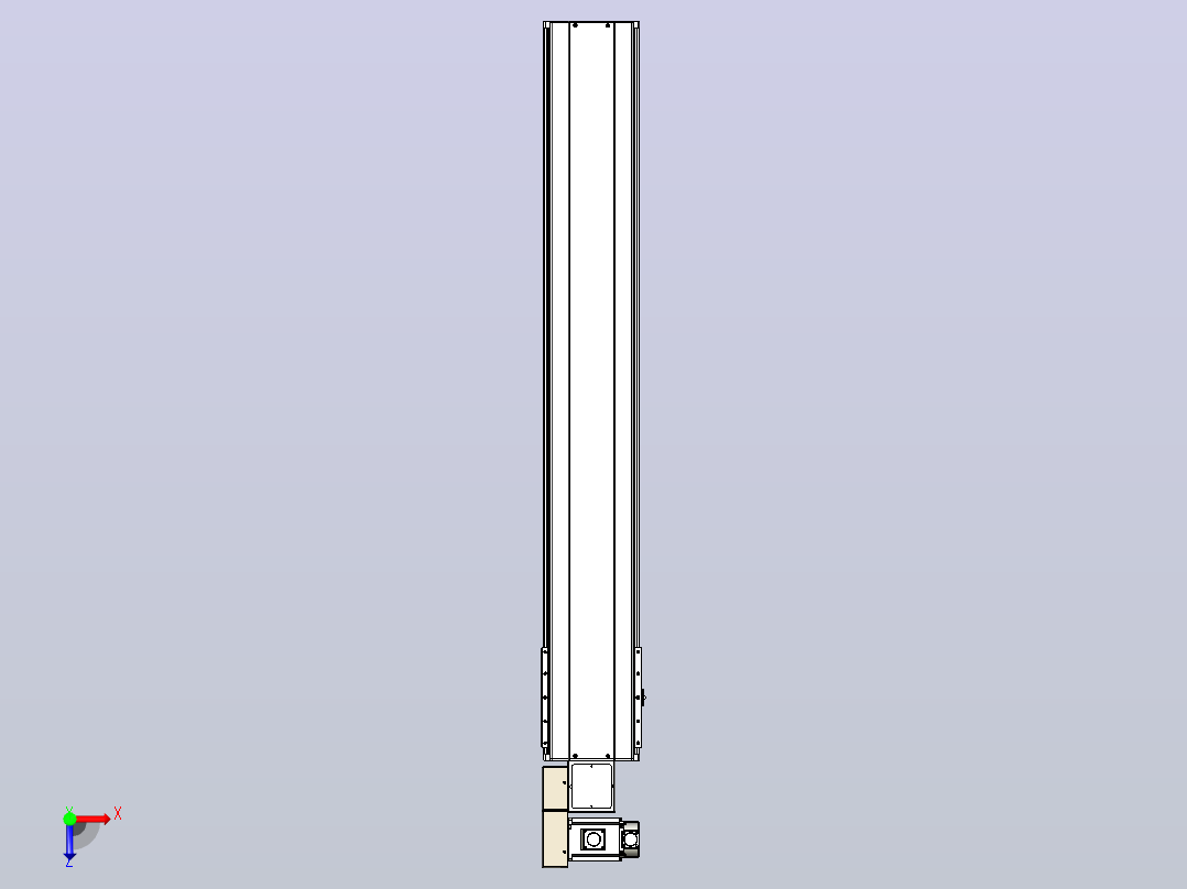 皮带直线轴半封闭可选导轨TPA-HNB-220D-176-L1300-ML-Y-P1K-N3俯视图