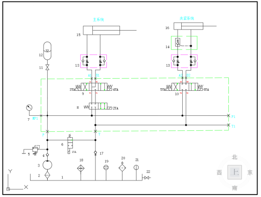 四通差动式调速回路液压系统（SW+CAD+说明书）缩略图