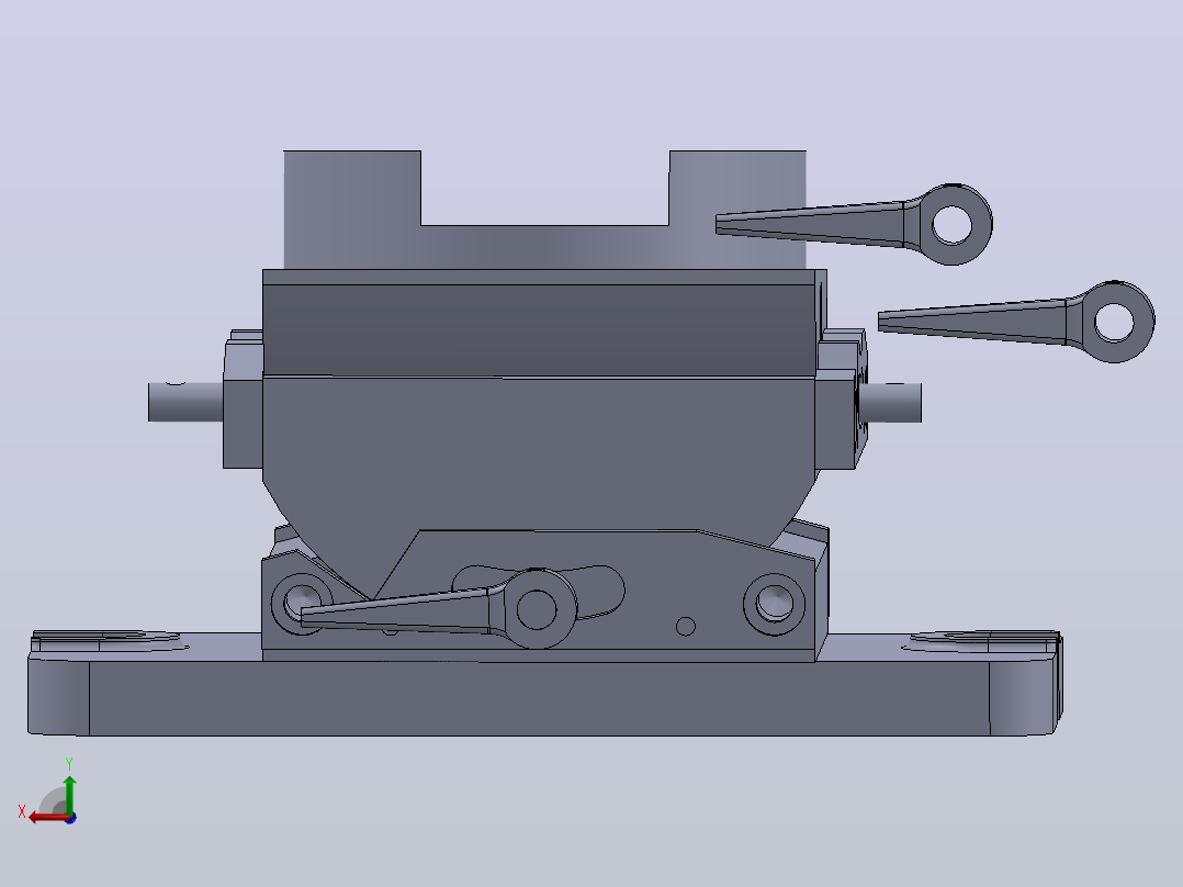 工具台虎钳3D图纸 Solidworks设计后视图