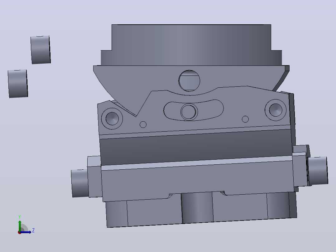 工具台虎钳3D图纸 Solidworks设计左视图