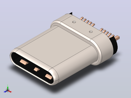 USB Type C 公头连接器正等轴测缩略图