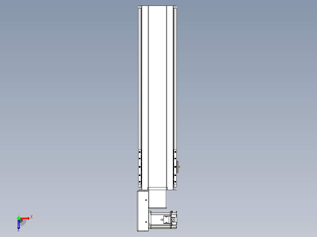 皮带直线轴半封闭可选导轨TPA-HNB-175D-140-L550-ML-Y-P75-N3俯视图