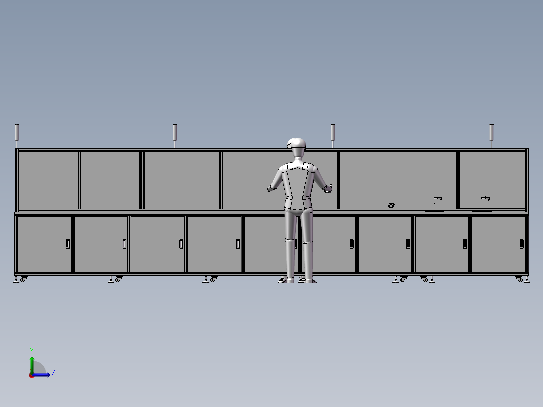 三联风扇装配自动线左视图
