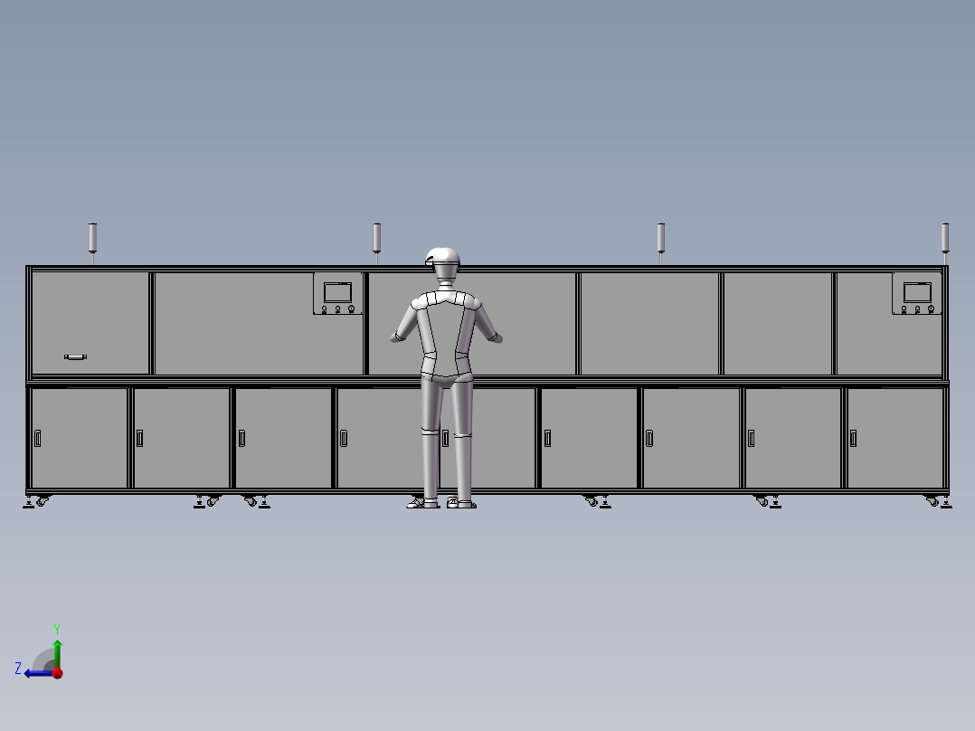 三联风扇装配自动线右视图