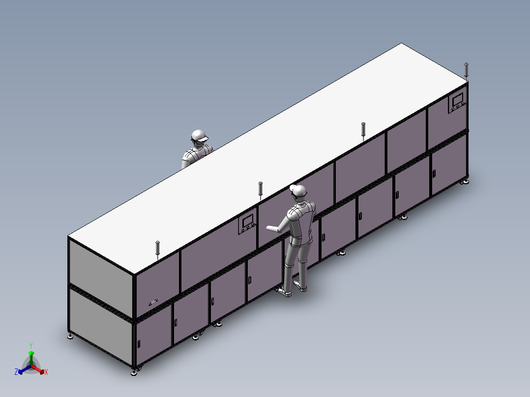 三联风扇装配自动线正等轴测图