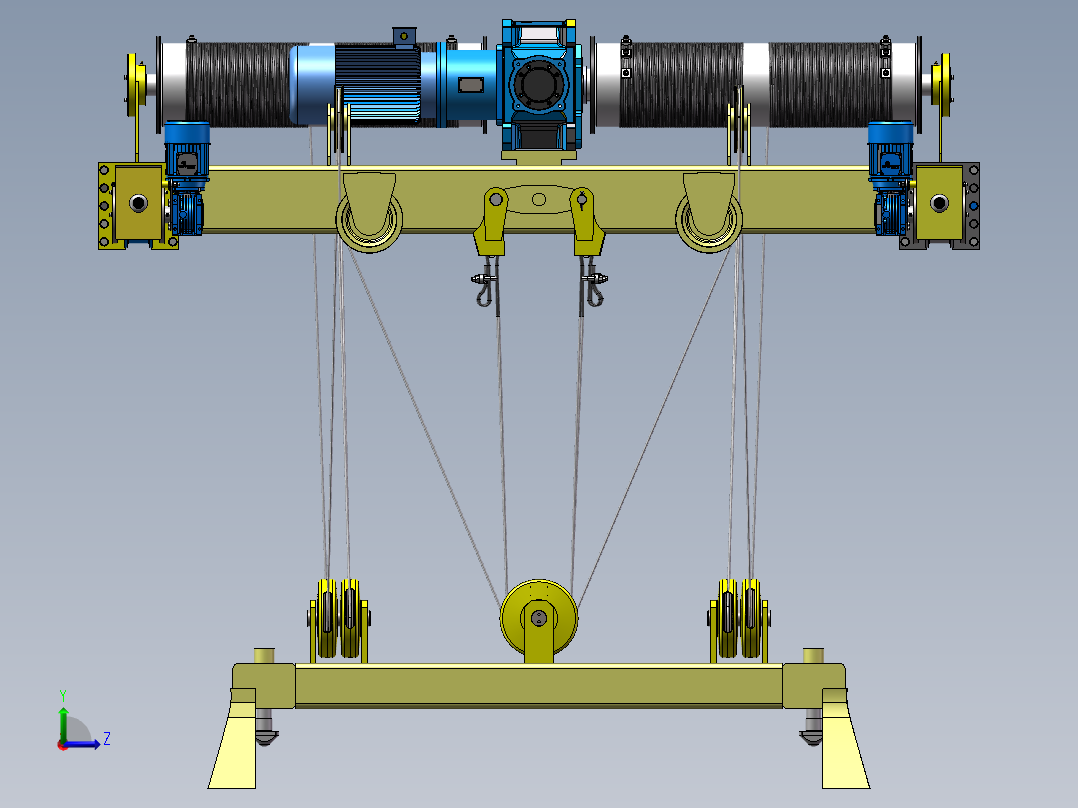 5T双梁桥式起重机小车起升机构x_t左视图
