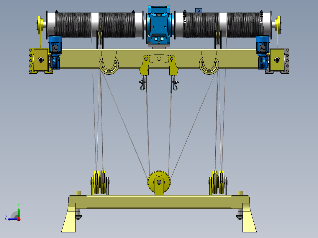 5T双梁桥式起重机小车起升机构x_t右视图