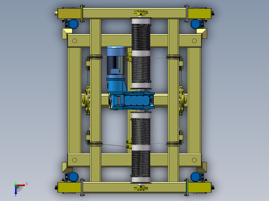 5T双梁桥式起重机小车起升机构x_t俯视图