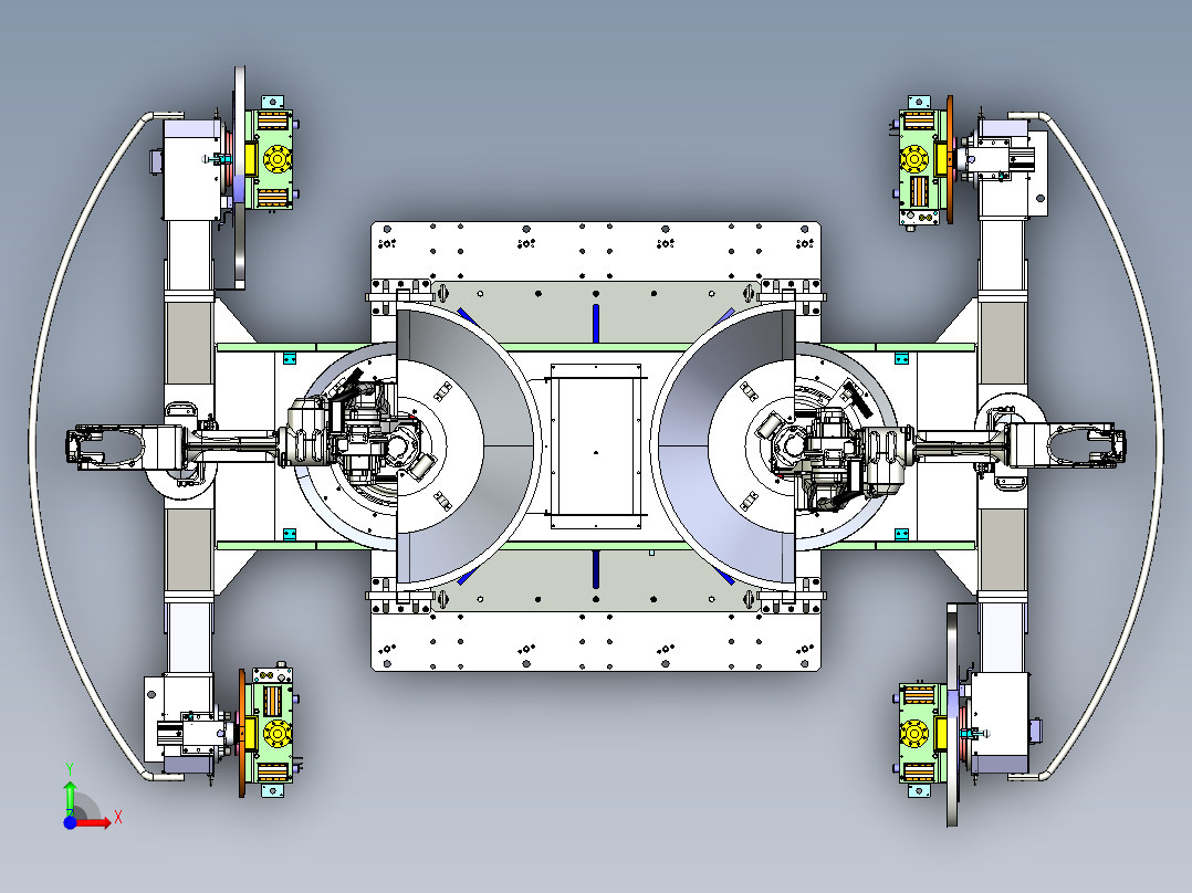 2500-700三轴水平回转变位机前视图