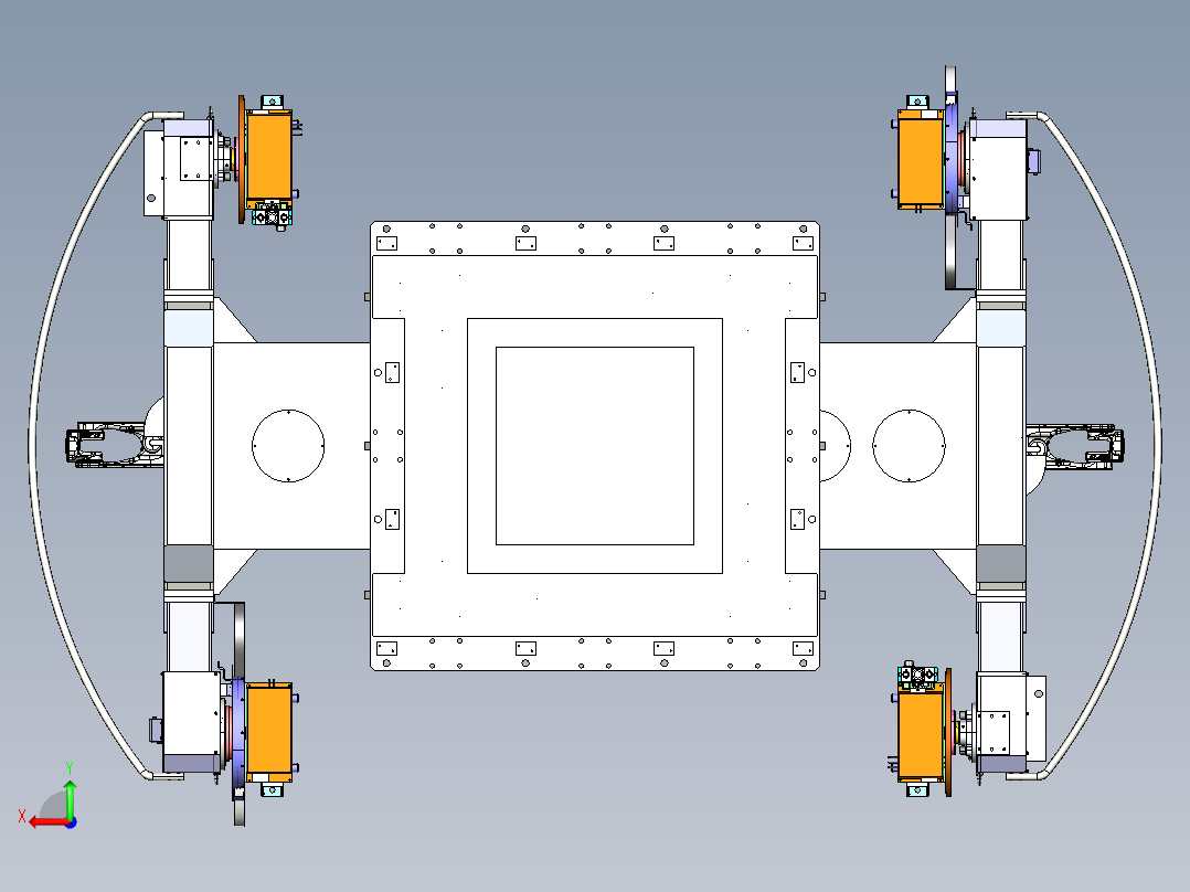 2500-700三轴水平回转变位机后视图