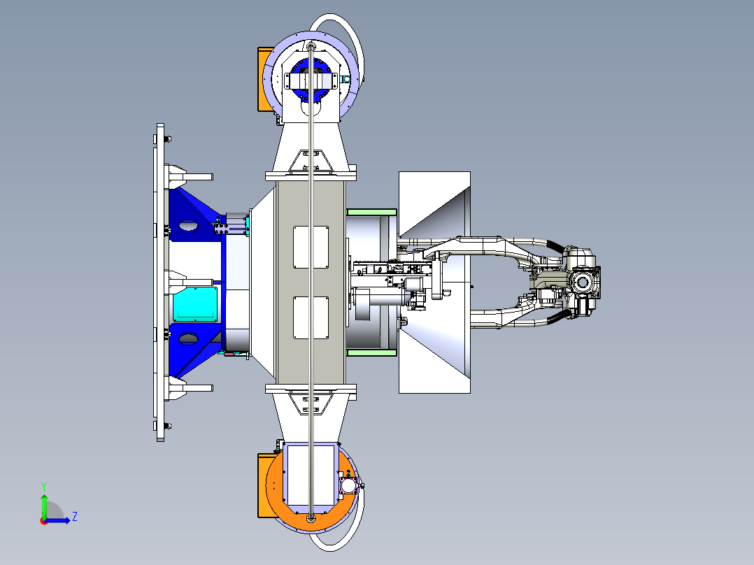 2500-700三轴水平回转变位机左视图