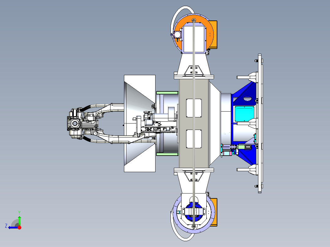 2500-700三轴水平回转变位机右视图