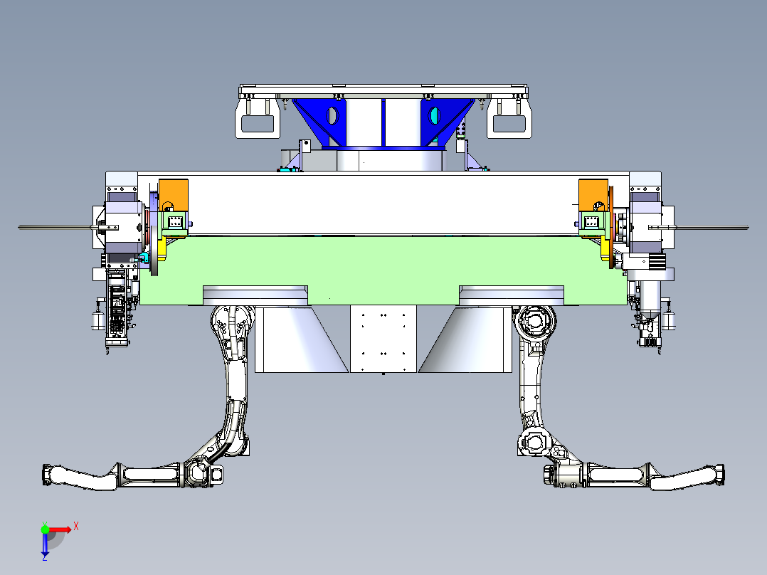 2500-700三轴水平回转变位机俯视图