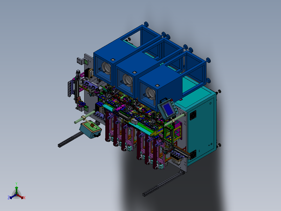 电子连接器NUT组装铆合自动机sw18可编辑正等轴测图