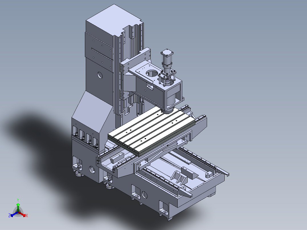 立式加工中心光机 3D图 机械设计素材3D模型