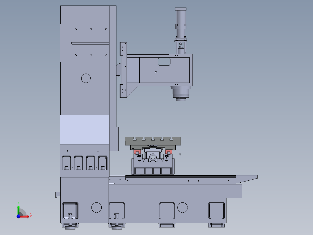 立式加工中心光机 3D图 机械设计素材3D模型前视图
