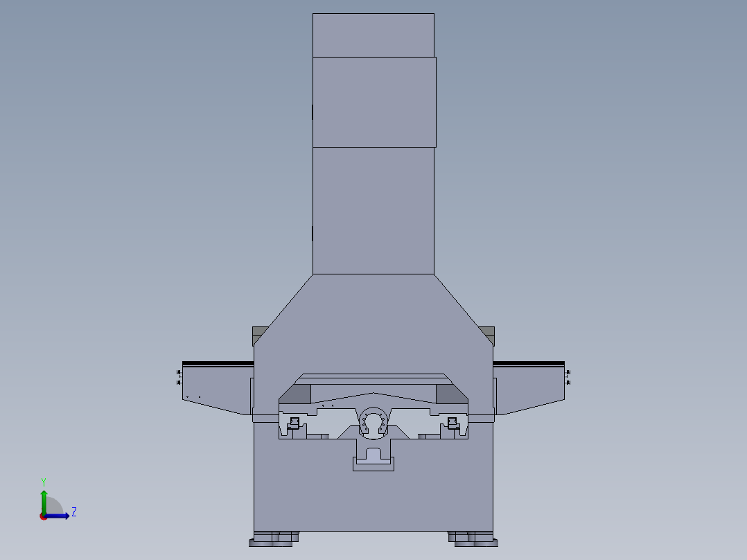 立式加工中心光机 3D图 机械设计素材3D模型左视图
