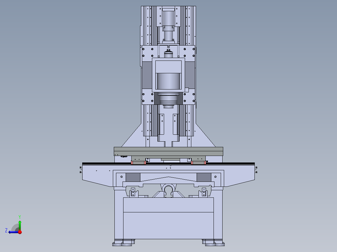 立式加工中心光机 3D图 机械设计素材3D模型右视图