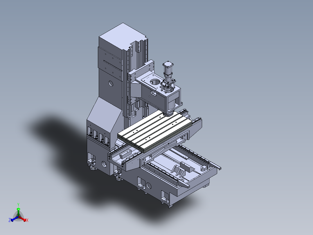 立式加工中心光机 3D图 机械设计素材3D模型正等轴测图