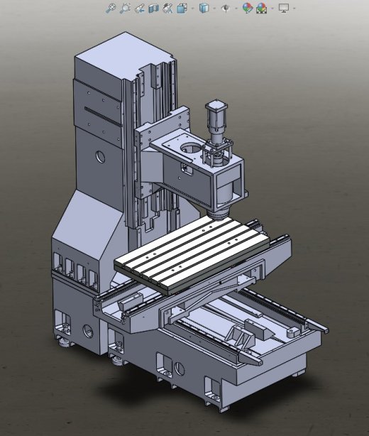 立式加工中心光机 3D图 机械设计素材3D模型缩略图