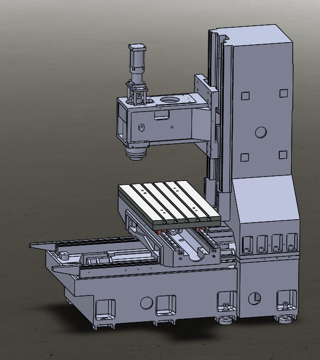 立式加工中心光机 3D图 机械设计素材3D模型