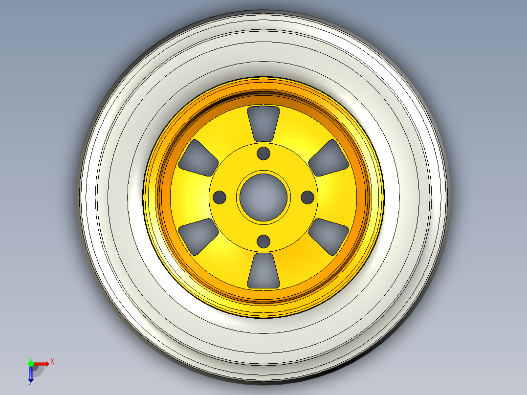 3.50-10轮胎3d模型俯视图