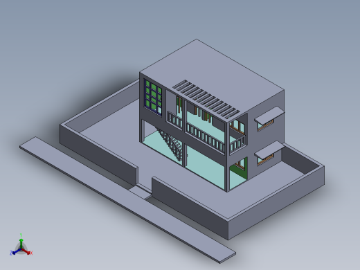 简单房屋别墅（SW2013正等轴测缩略图