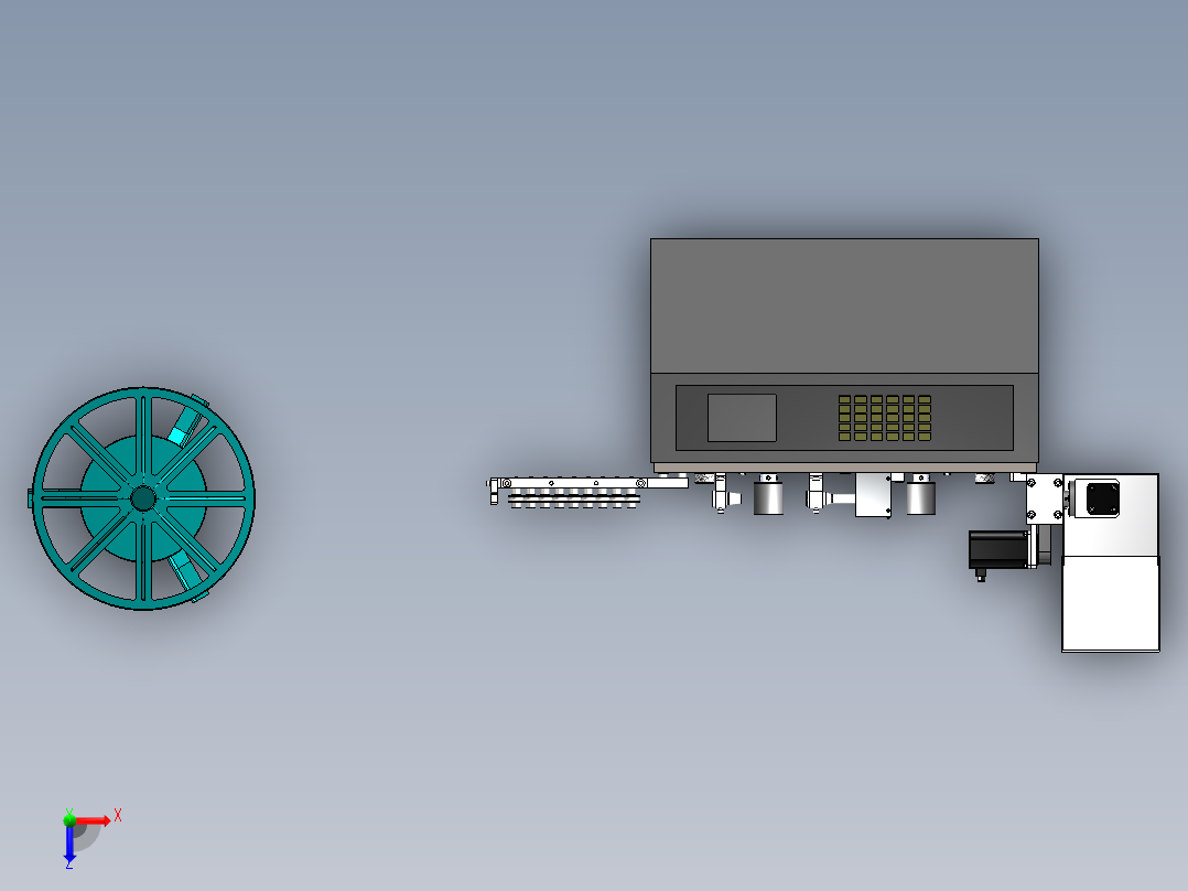 电缆剥线3D折弯机俯视图