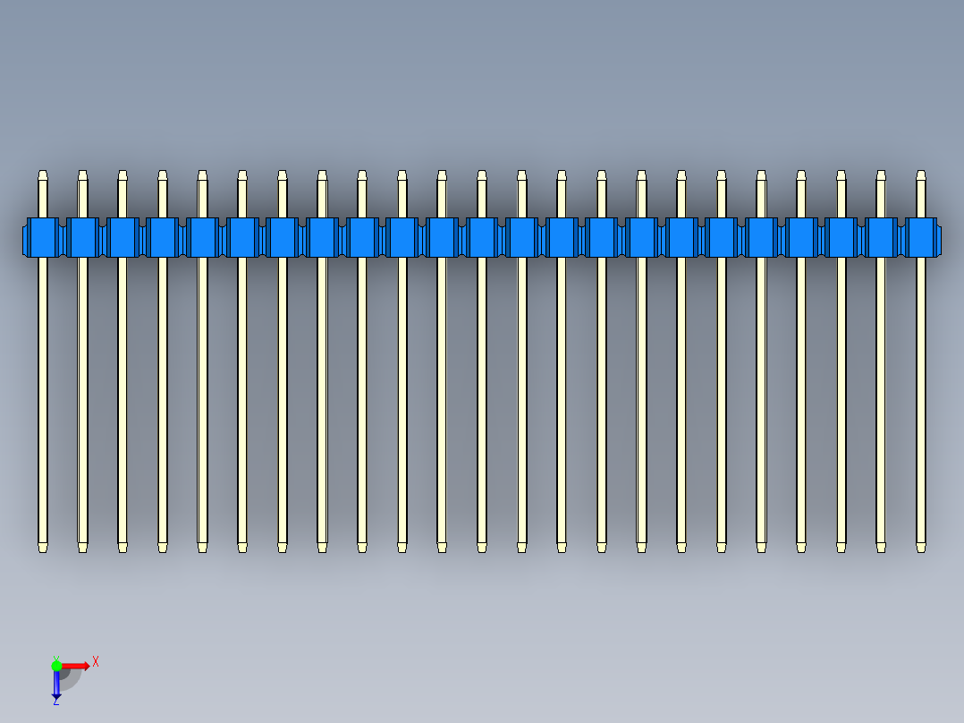 彩色公头100mil（2.54mm）系列-DS1021_blue_2x23p_100mil_Type19_rev1.0俯视图
