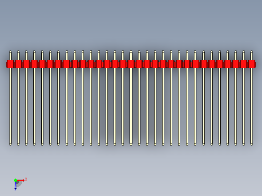 彩色公头100mil（2.54mm）系列-DS1021_red_1x31p_100mil_Type43_rev1.0俯视缩略图