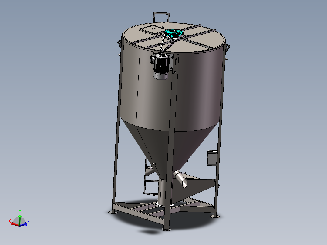 立式搅拌机3d图纸 蛟龙式搅拌机3d图纸 5吨立式搅拌机3d三维模型