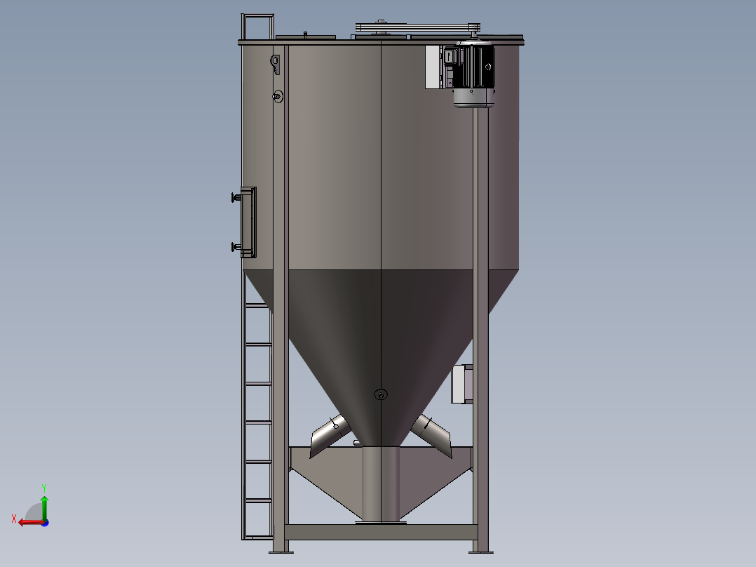 立式搅拌机3d图纸 蛟龙式搅拌机3d图纸 5吨立式搅拌机3d三维模型后视图