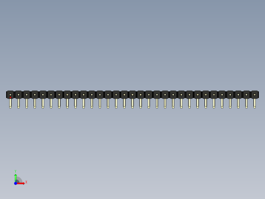 彩色公排针 100mil 2.54mm 系列-DS1022_black_1x31p_100mil_TypeD_rev1.0前视缩略图