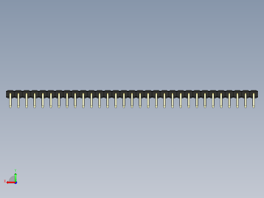 彩色公排针 100mil 2.54mm 系列-DS1022_black_1x31p_100mil_TypeD_rev1.0后视缩略图