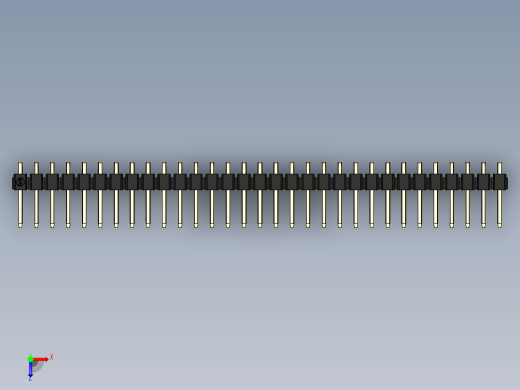 彩色公排针 100mil 2.54mm 系列-DS1022_black_1x31p_100mil_TypeD_rev1.0俯视缩略图