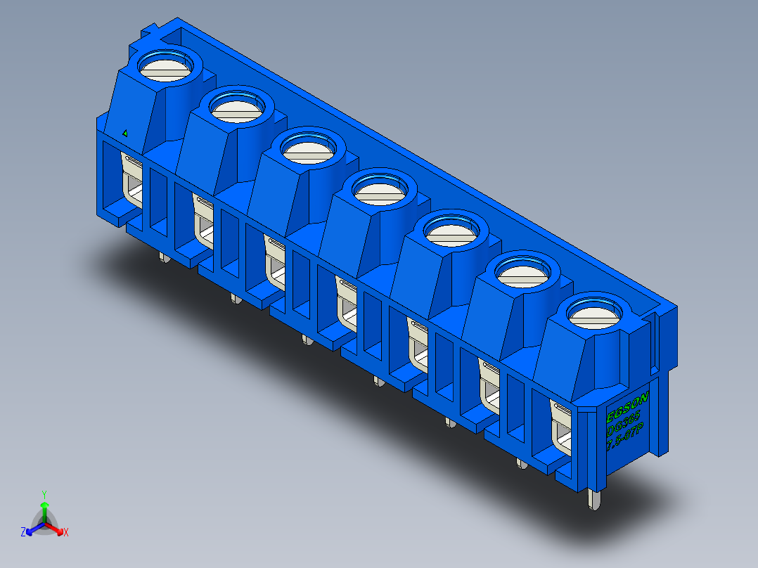 DEGSON DG365 系列 7.5mm 接线端子-DG365-7.5-07P-12-00AH正等轴测图
