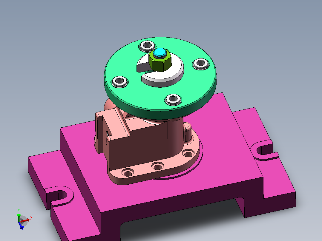 阀座钻孔夹具（CAD图+SW三维）