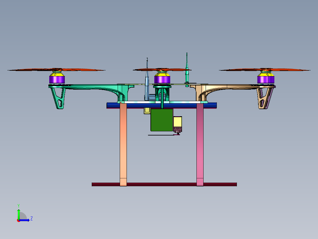 大疆风火轮飞行器左视图