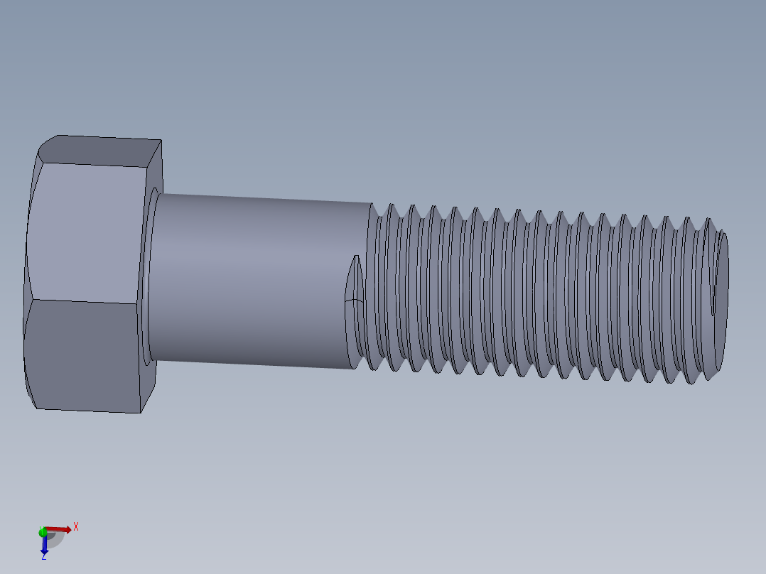 UNC 六角螺栓-Hex Bolt 0.875-9 x 3.SLDPRT