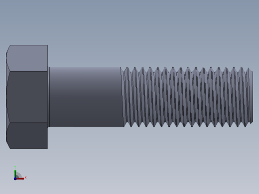 UNC 六角螺栓-Hex Bolt 0.875-9 x 3.SLDPRT前视缩略图