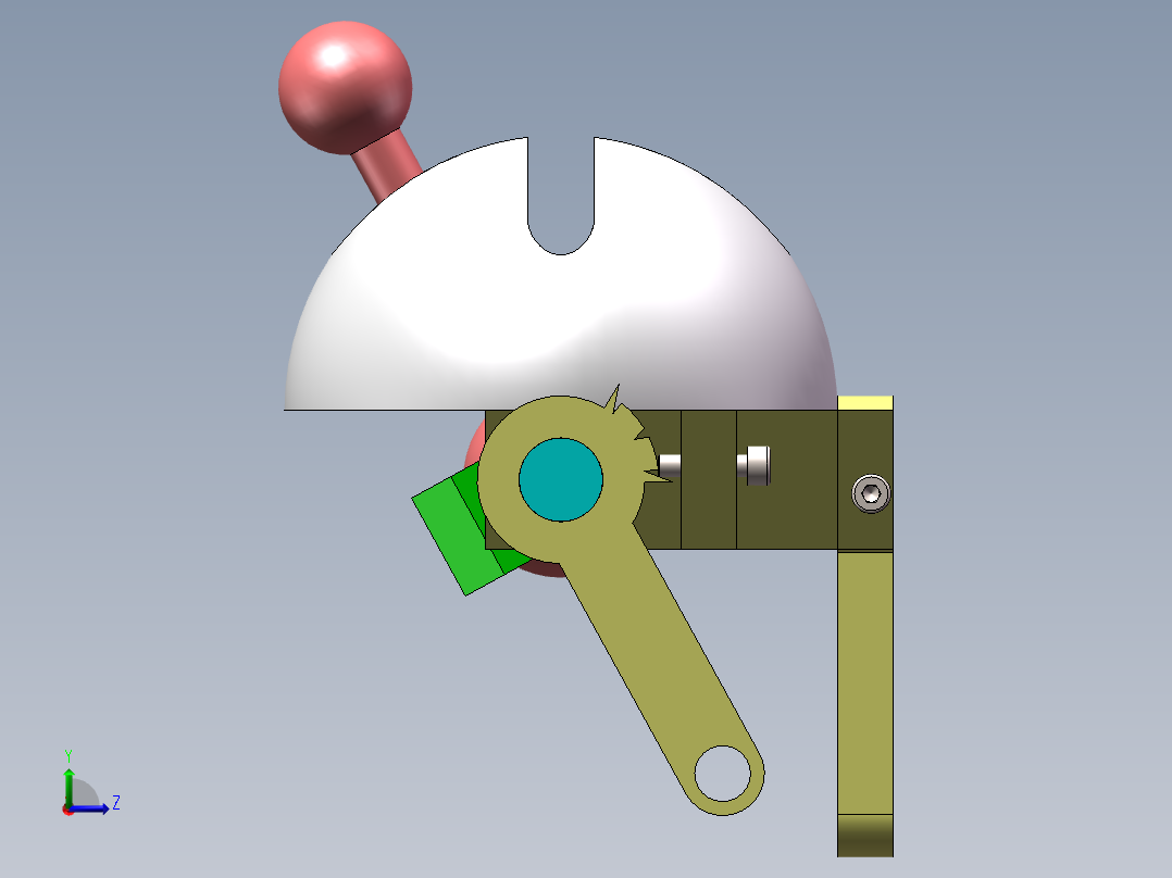 圆弧十字方向结构左视图