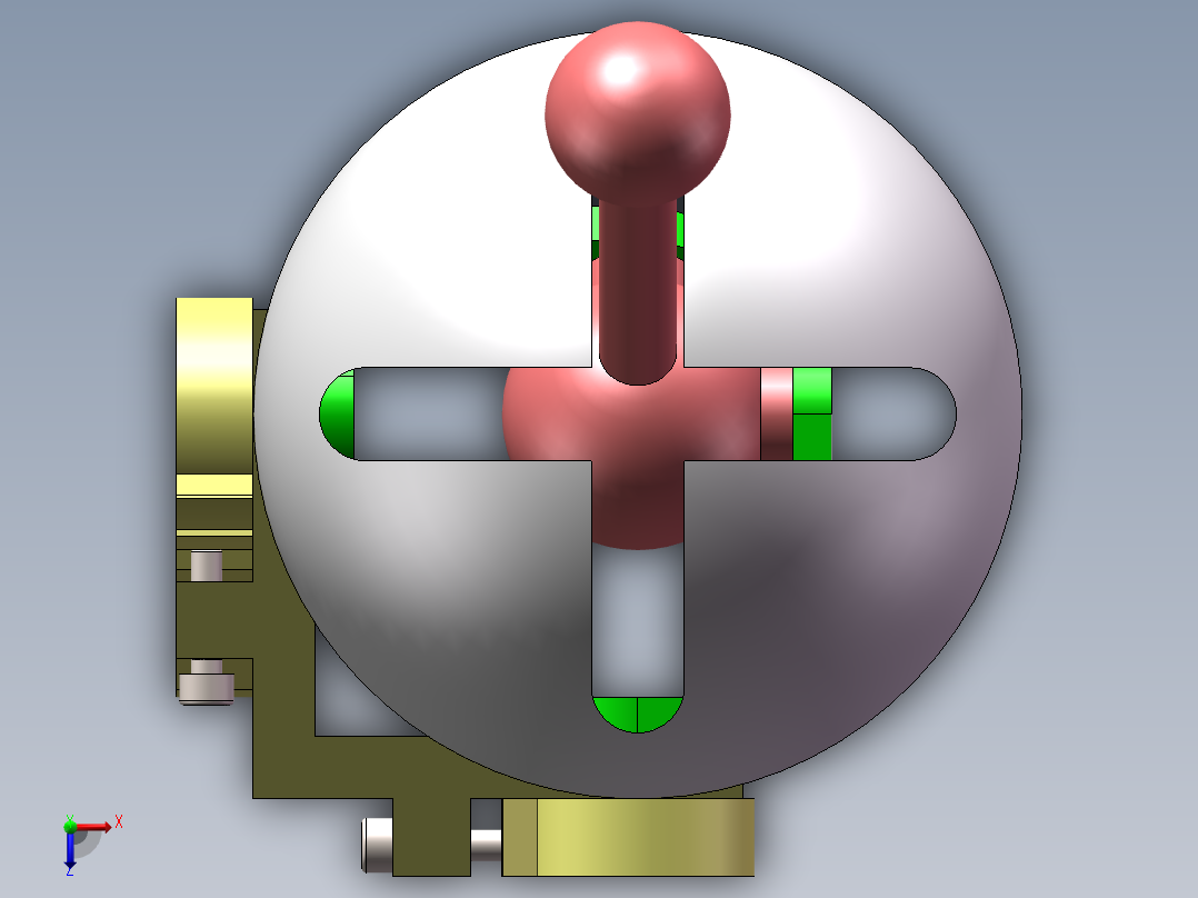 圆弧十字方向结构俯视图