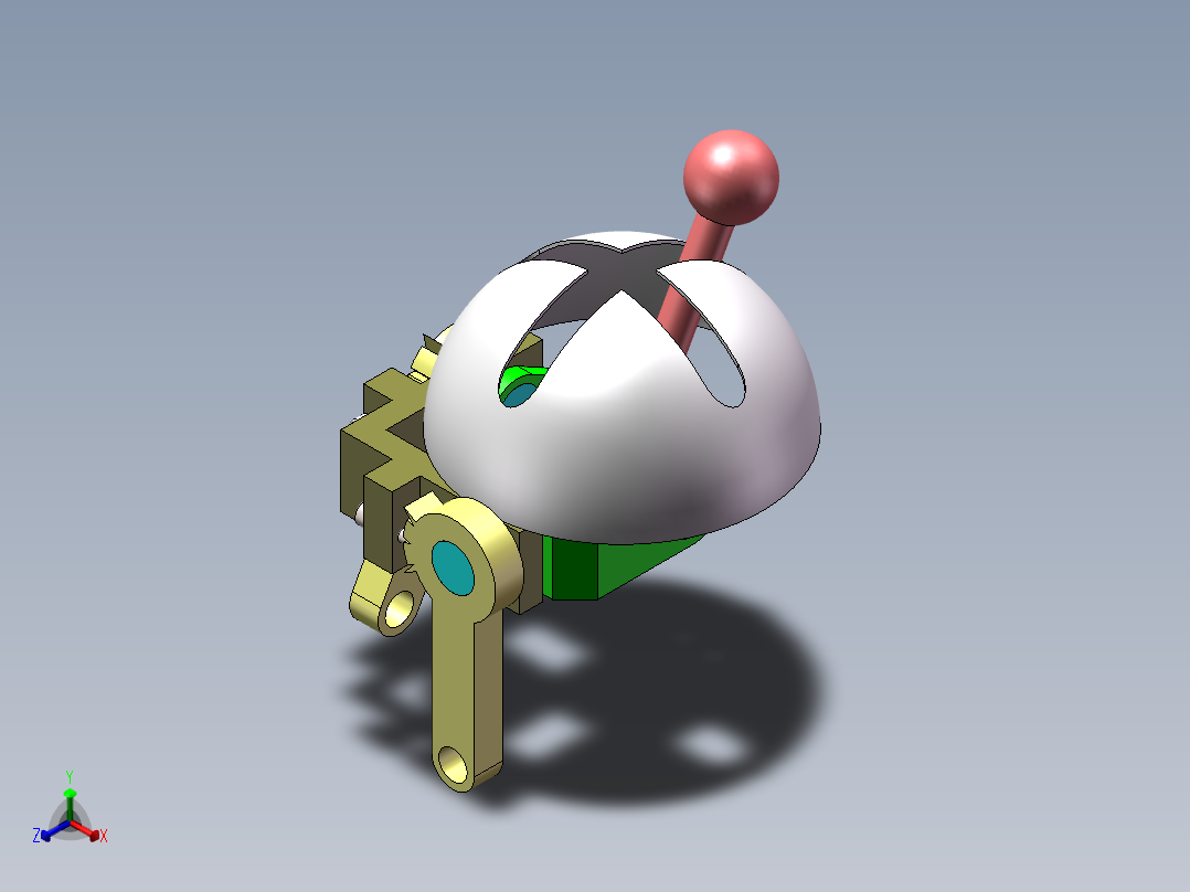 圆弧十字方向结构正等轴测图