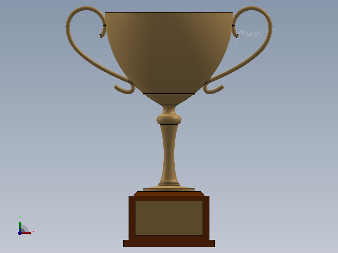 黄金奖杯前视图