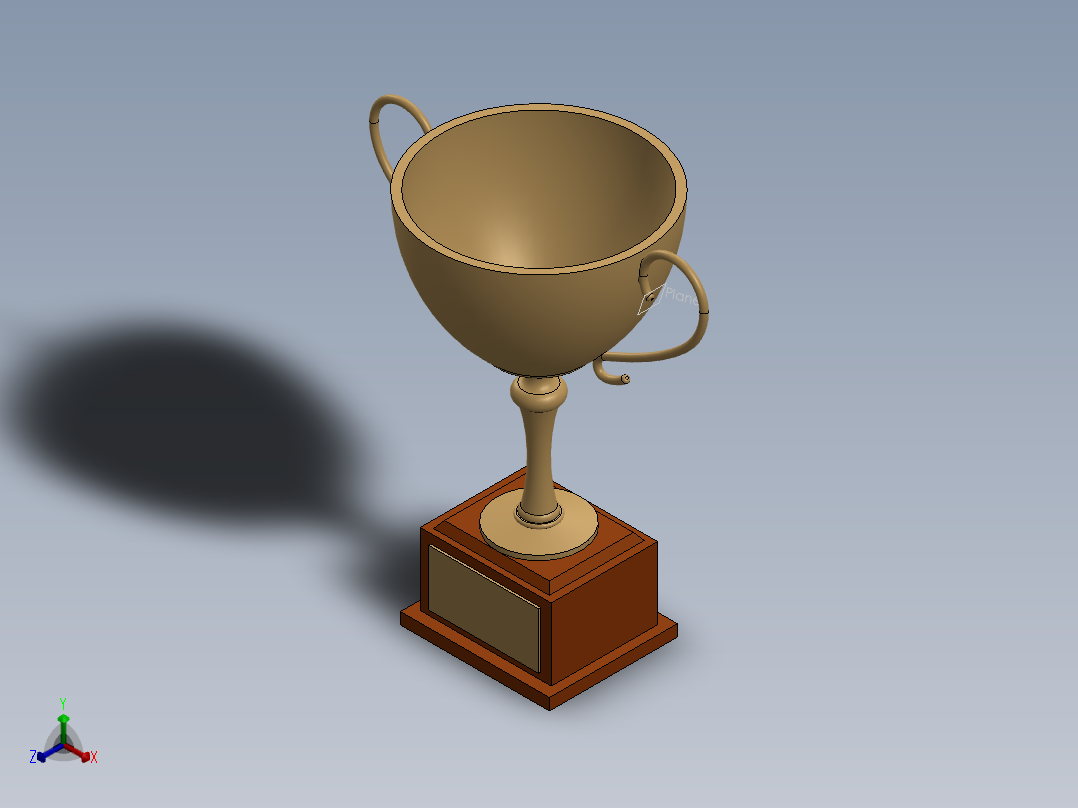黄金奖杯正等轴测图