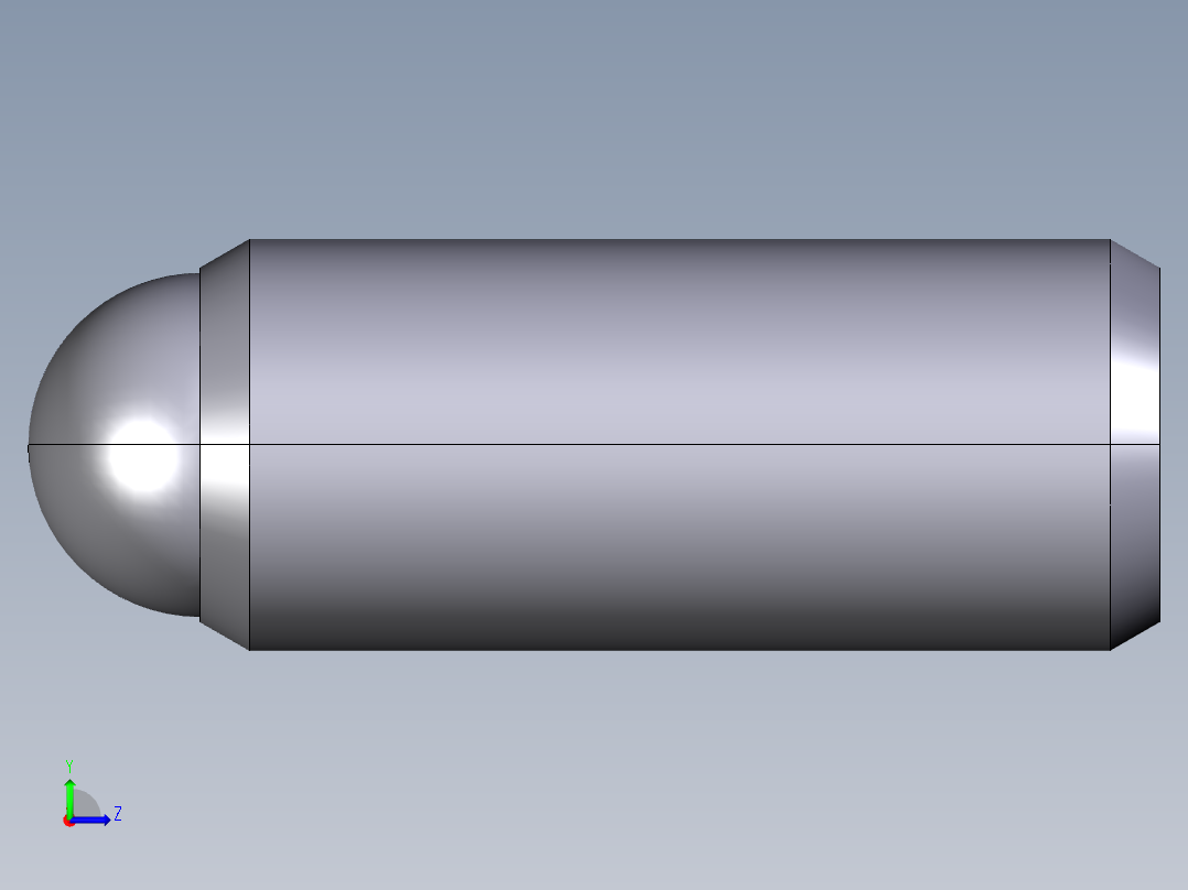 定位柱(中荷重)(不銹鋼)(英吋) 2B03-3D多系列多零件图纸模型左视图