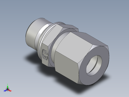 卡套式工业通用硬管接头EO_Male_Stud_connector_GEO10ZLMCF正等轴测缩略图