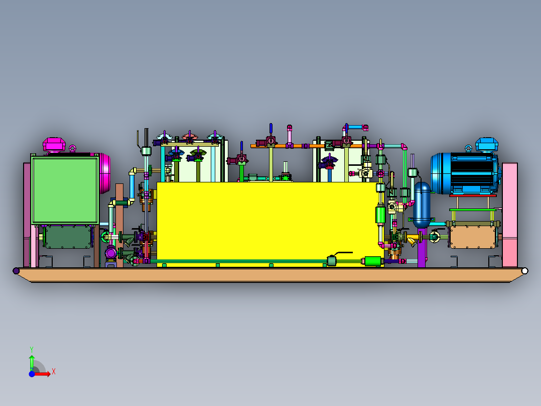 海上平台液压动力单元系统前视图